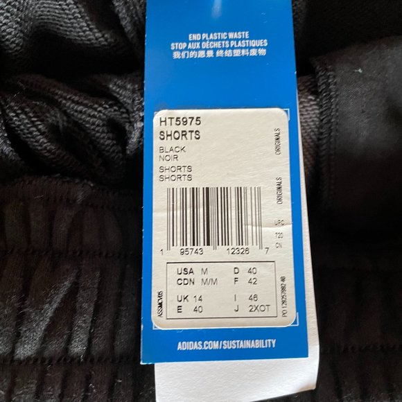 Brand New Adidas Originals 'summer rave' colourblock boyfriend shorts in black - Picture 8 of 16